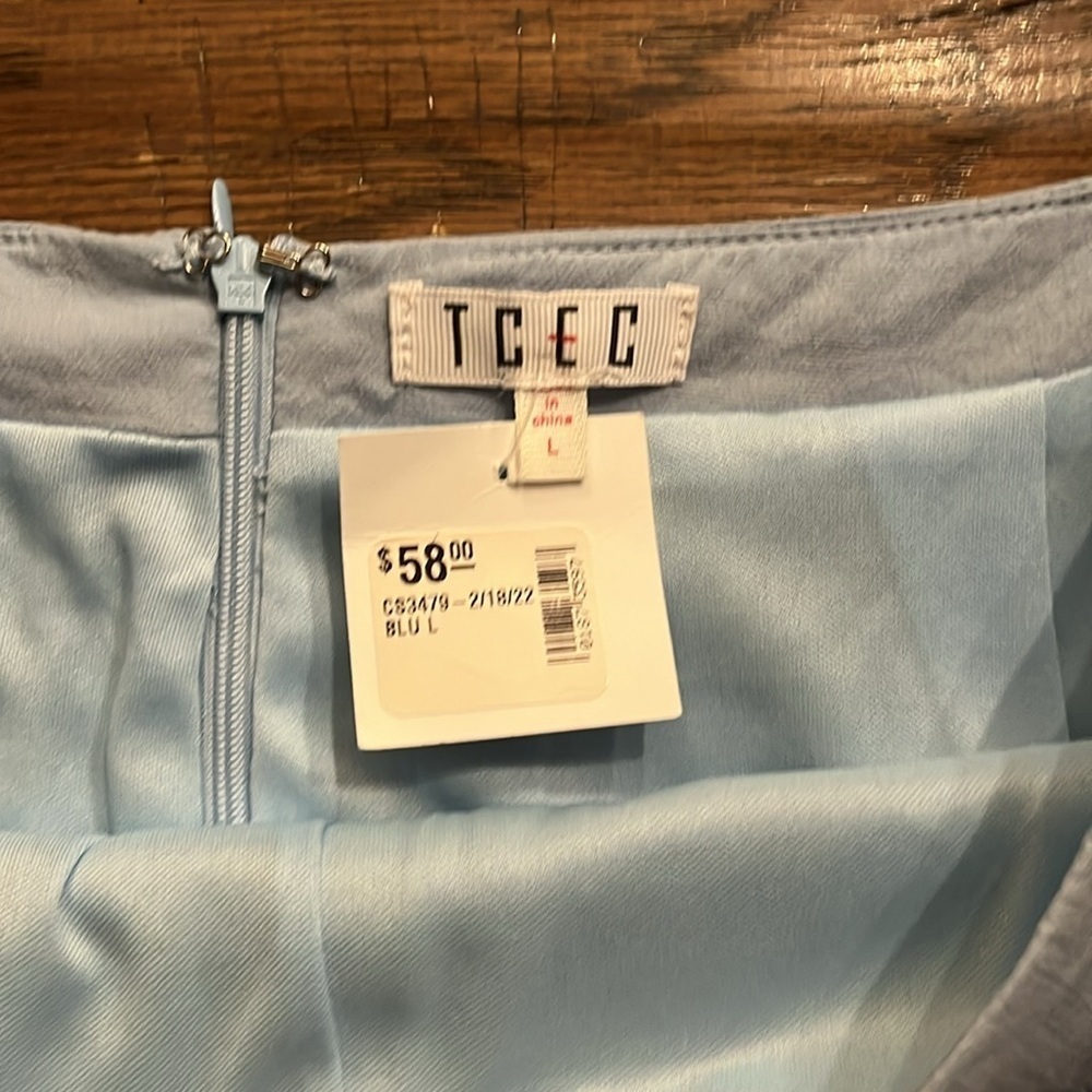 TCEC Blue Ruffle Mini Skirt Size L - Picture 2 of 8